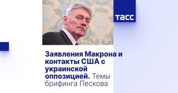 Заявления Макрона и контакты США с украинской оппозицией. Темы брифинга Пескова