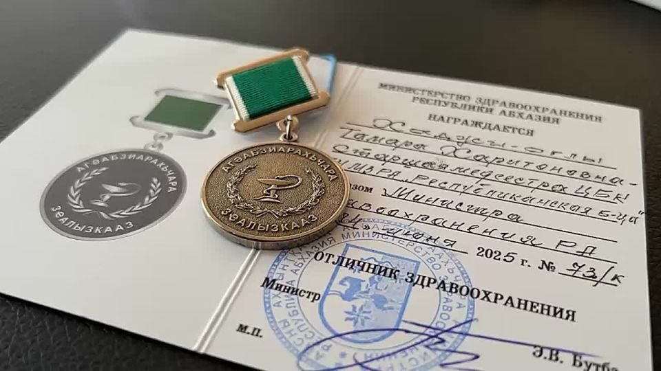 Абхазских врачей, участвовавших в диспансеризации детей, наградили медалями и почетными грамотами