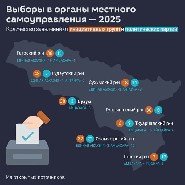 Более 280 человек будут бороться за пост депутата в органы местного самоуправления Абхазии